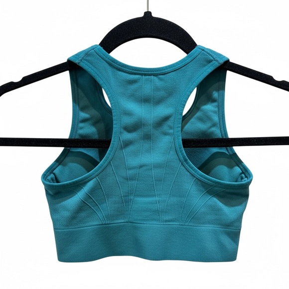 Ryka Seamless Ribbed Front-Zip Sports Bra Teal Activewear - Picture 5 of 10